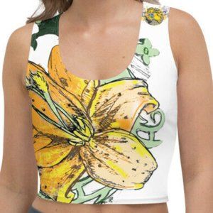 BW Orange Flower Women's Crop Top